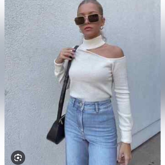 Antonio Melani Brooke Cutout 100% Cashmere Sweater Ivory Size Large NWT $149 - Picture 16 of 16